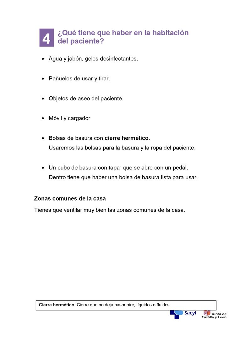 Información enfermos de coronavirus que estén en casa.