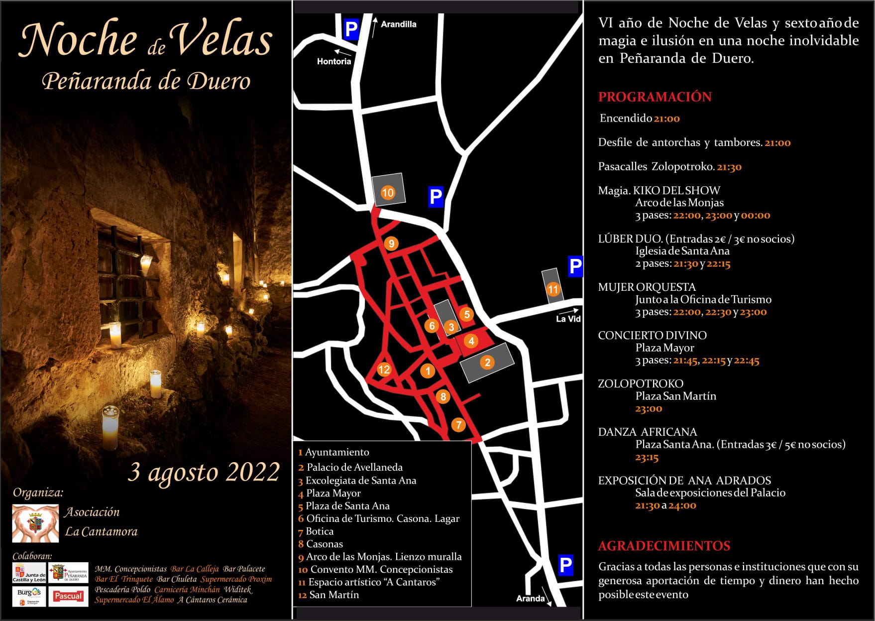 información noche de velas
